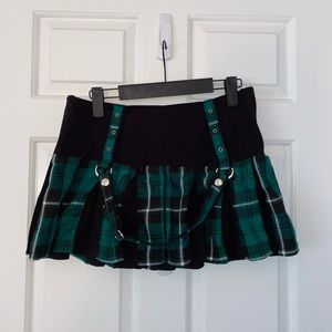 Tripp NYC Plaid Green Mini Skirt